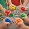 Smiley Squeeze Balls 2.5" – 8 Pack – Stress Relief Fidget Balls for Kids – Yellow – Classroom Prizes, Party Favors & Sensory Toys